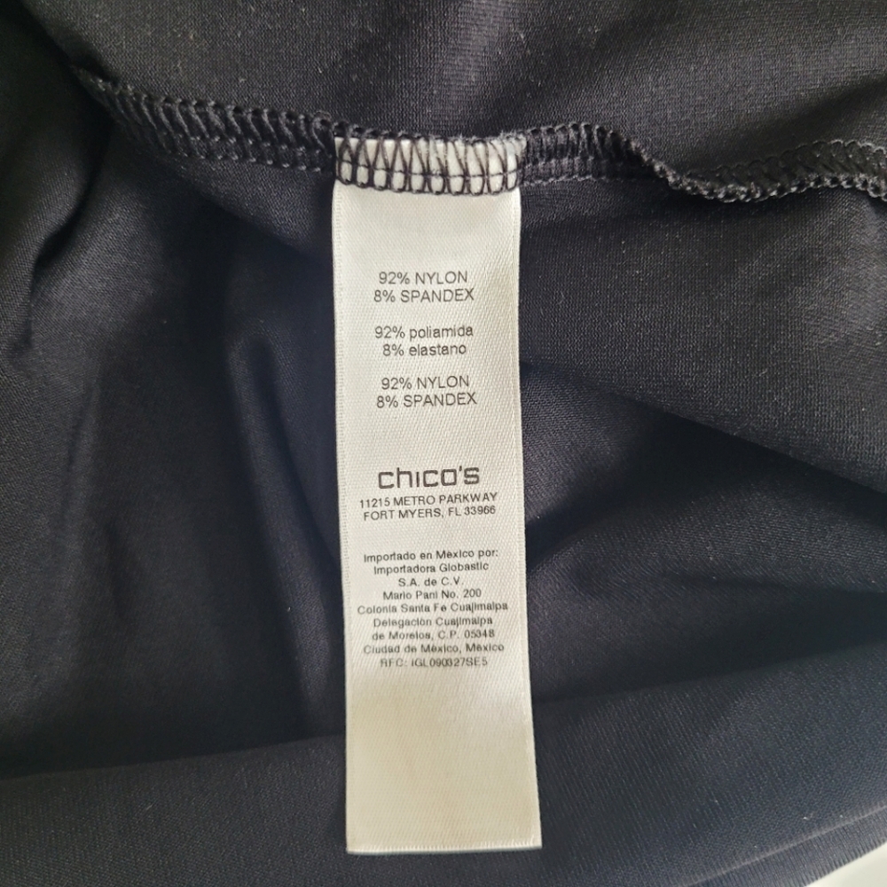 Chicos Nylon Spandex Stretchy Tank Top Black Womens 2 Large - Picture 3 of 4